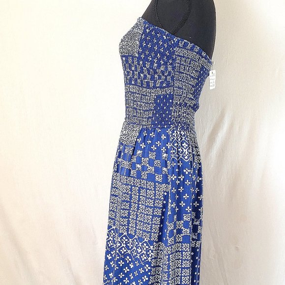 Strapless Maxi Dress Blue│Hollister│L - Picture 2 of 4